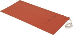 Value Collection - 12" Long x 6" Wide, Rectangular, Silicon Rubber, Standard Heat Blanket - 120 Volt, Adhesive Back, Use with Metal Containers - Apex Tool & Supply