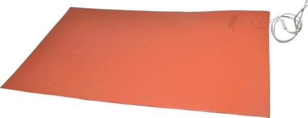 Value Collection - 18" Long x 12" Wide, Rectangular, Silicon Rubber, Standard Heat Blanket - 120 Volt, Adhesive Back, Use with Metal Containers - Apex Tool & Supply