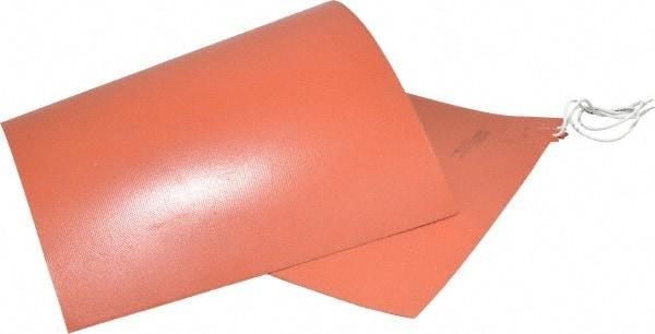 Value Collection - 24" Long x 12" Wide, Rectangular, Silicon Rubber, Standard Heat Blanket - 120 Volt, Plain Back, Use with Metal Containers - Apex Tool & Supply