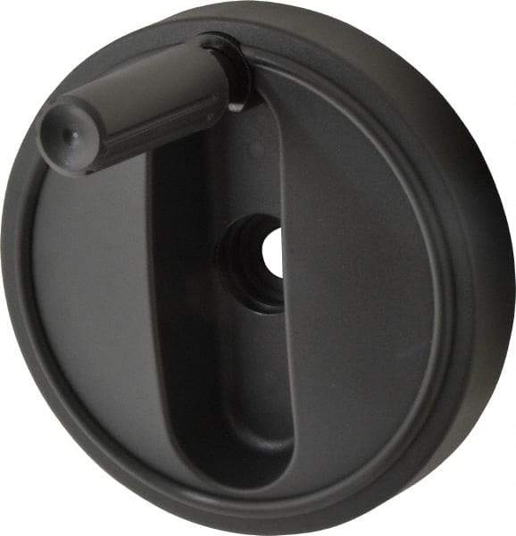 KIPP - 6.3" Diam, Thermoplastic Handwheel with Handle - 1.8" Hub Diam - Apex Tool & Supply