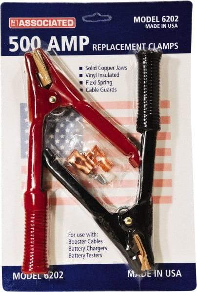 Associated Equipment - 500 Amp Booster Cable Clamp - 1 Black & 1 Red - Apex Tool & Supply