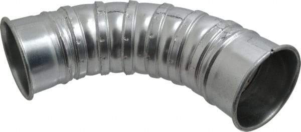 Made in USA - 4" ID Galvanized Duct Fitting - 7.32" Long, 24 Gage - Apex Tool & Supply