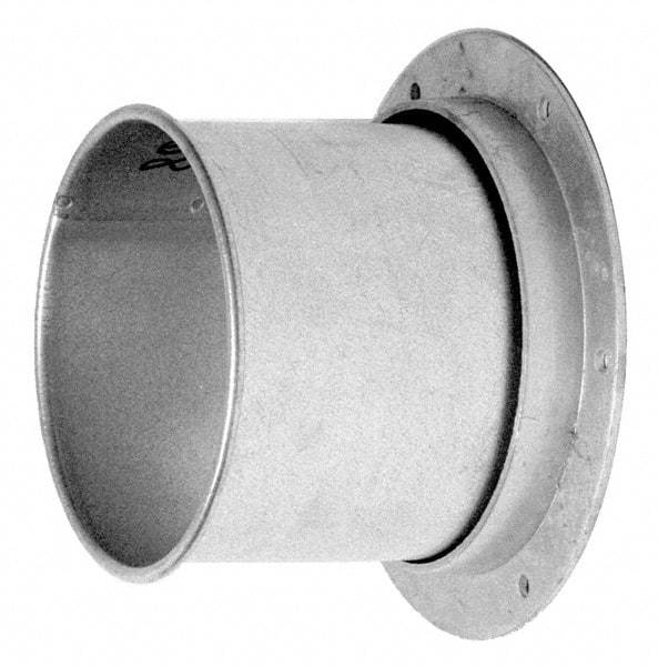 Made in USA - 8" ID Galvanized Duct Flange Adapter - 5" Long, 24 Gage - Apex Tool & Supply