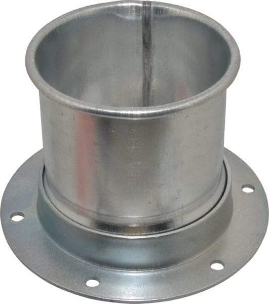 Made in USA - 4" ID Galvanized Duct Flange Adapter - 5" Long, 24 Gage - Apex Tool & Supply