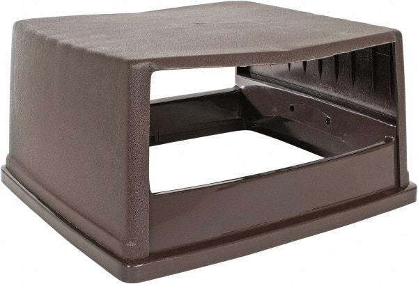 Rubbermaid - Rectangle Lid for Use with 56 Gal Rectangular Trash Cans - Brown, Polyethylene, For Glutton Trash Cans - Apex Tool & Supply