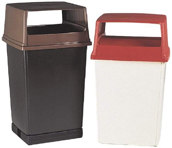 Rubbermaid - Rectangle Lid for Use with 56 Gal Rectangular Trash Cans - Red, Polyethylene, For Glutton Trash Cans - Apex Tool & Supply