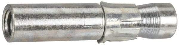 Wej-It - 1-1/4" Diam, 1-1/4" Drill, 5" OAL, 1/2" Min Embedment Drop-In Concrete Anchor - 12L14 Steel, Zinc-Plated Finish, Hex Nut Head, Hex Drive, 1-1/2" Thread Length - Apex Tool & Supply