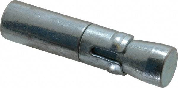 Wej-It - 7/8" Diam, 7/8" Drill, 3-13/16" OAL, 1/2" Min Embedment Drop-In Concrete Anchor - 12L14 Steel, Zinc-Plated Finish, 5/8" Hex Nut Head, 1-1/2" Thread Length - Apex Tool & Supply