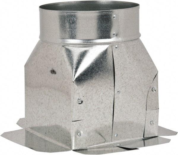 Made in USA - 6" ID Galvanized Duct Top Ceiling Box - 6" Long x 6" Wide, Standard Gage, 25 Piece - Apex Tool & Supply
