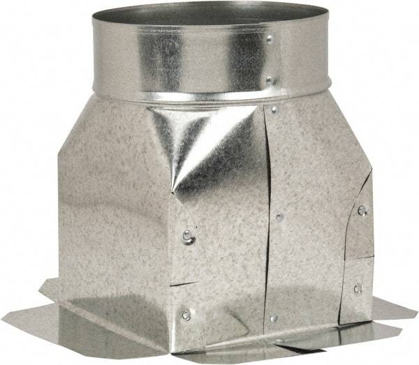 Made in USA - 6" ID Galvanized Duct Top Ceiling Box - 8" Long x 8" Wide, Standard Gage, 20 Piece - Apex Tool & Supply