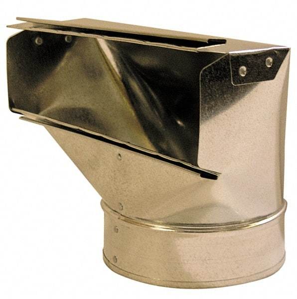 Made in USA - 6" ID Galvanized Duct 90° Stack Boot - 12" Long x 2-1/4" Wide, Standard Gage, 30 Piece - Apex Tool & Supply