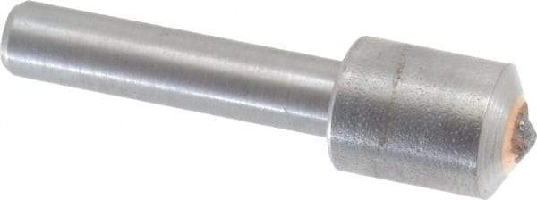 Made in USA - 1/2 Carat Single Point Diamond Dresser - 1-1/8" Long x 1/4" Shank Diam, 7/16" Diam x 5/8" Thick Head - Apex Tool & Supply