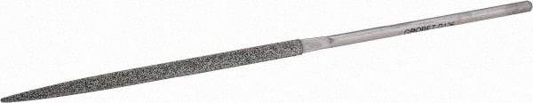 Grobet - 5-1/2" OAL Coarse Three Square Needle Diamond File - 126 Grit - Apex Tool & Supply