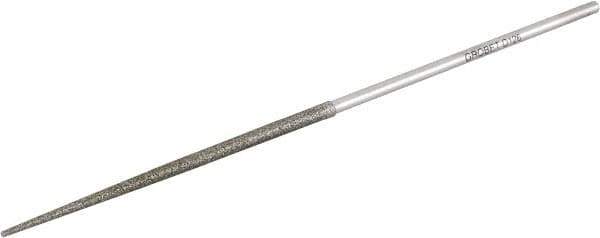 Grobet - 5-1/2" OAL Fine Round Needle Diamond File - 2-1/2 LOC, 126 Grit - Apex Tool & Supply