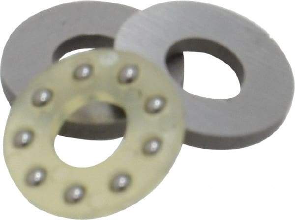 Boston Gear - 3/16" Inside x 7/16" Outside Diam, 3/16" Thick, Alloy Steel Ball Thrust Bearing - Apex Tool & Supply