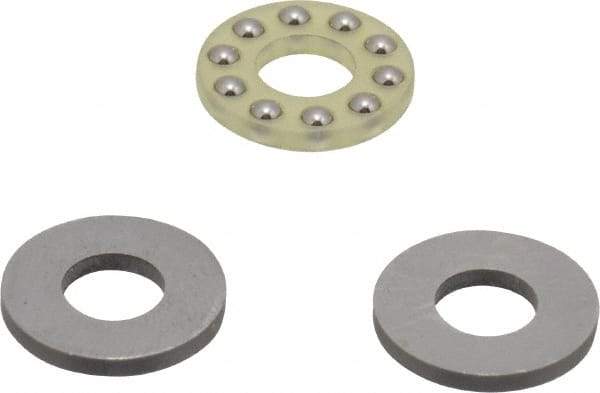 Boston Gear - 1/4" Inside x 9/16" Outside Diam, 7/32" Thick, Alloy Steel Ball Thrust Bearing - Apex Tool & Supply