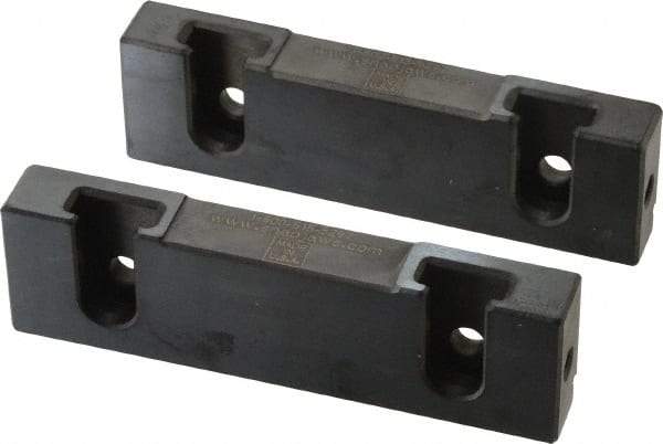 Snap Jaws - 4" Wide x 1.155" High x 0.55" Thick, Step Vise Jaw - Hard, Steel, Fixed Jaw, Compatible with 4" Vises - Apex Tool & Supply