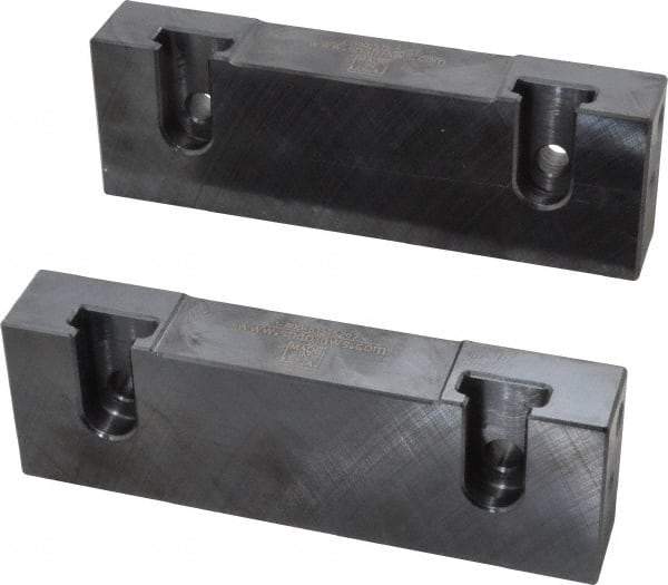 Snap Jaws - 6" Wide x 2" High x 1" Thick, Flat/No Step Vise Jaw - Soft, Steel, Fixed Jaw, Compatible with 6" Vises - Apex Tool & Supply