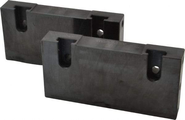 Snap Jaws - 6" Wide x 3" High x 1" Thick, Flat/No Step Vise Jaw - Soft, Steel, Fixed Jaw, Compatible with 6" Vises - Apex Tool & Supply