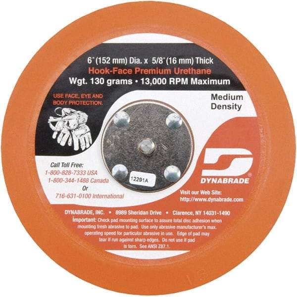 Dynabrade - 5" Diam Hook & Loop Disc Backing Pad - Medium Density, 13,000 RPM - Apex Tool & Supply