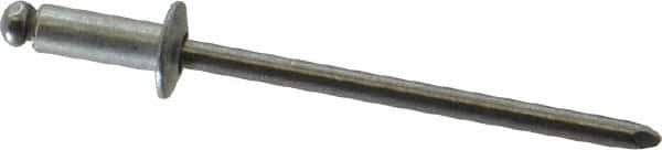 Marson - Button Head Steel Open End Blind Rivet - Steel Mandrel, 0.126" to 0.187" Grip, 1/4" Head Diam, 0.129" to 0.133" Hole Diam, 0.337" Length Under Head, 1/8" Body Diam - Apex Tool & Supply
