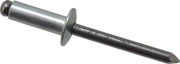 Marson - Button Head Steel Open End Blind Rivet - Steel Mandrel, 0.376" to 1/2" Grip, 1/2" Head Diam, 0.257" to 0.261" Hole Diam, 3/4" Length Under Head, 1/4" Body Diam - Apex Tool & Supply
