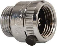 Watts - 125 Max psi, Chrome Plated Brass, Hose Connection Vacuum Breaker - EPDM Seal, Stainless Steel Spring, FIP X Hose End Connections - Apex Tool & Supply