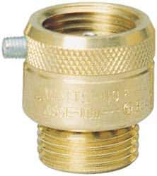 Watts - 3/4" Pipe, Brass, Coated Brass, Hose Connection Vacuum Breaker - Brass Seal, Stainless Steel Spring, FNPT x MNPT End Connections - Apex Tool & Supply