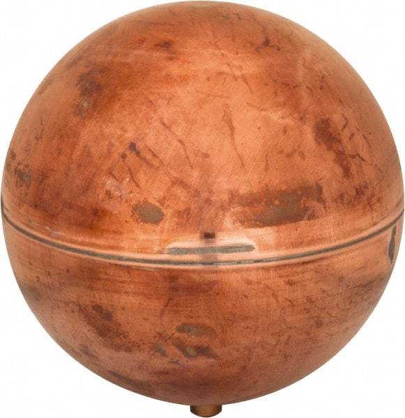 Watts - 6" Diam, External Thread Connection, Metal Float - 1/4-20 Thread, Copper - Apex Tool & Supply