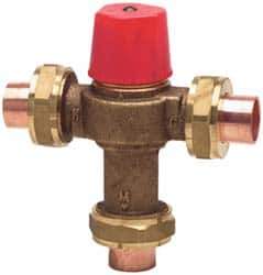 Watts - Union Thread End Connections, 1/2" Pipe, Temperature Control Valve - 150 Max Working psi - Apex Tool & Supply