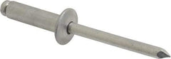 Marson - Button Head Aluminum Open End Blind Rivet - Aluminum Mandrel, 0.501" to 5/8" Grip, 1/2" Head Diam, 0.257" to 0.261" Hole Diam, 7/8" Length Under Head, 1/4" Body Diam - Apex Tool & Supply