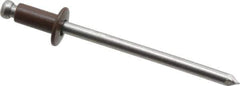 Marson - Button Head Aluminum Open End Blind Rivet - Aluminum Mandrel, 0.063" to 1/8" Grip, 1/4" Head Diam, 0.129" to 0.133" Hole Diam, 0.275" Length Under Head, 1/8" Body Diam - Apex Tool & Supply