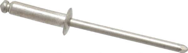 Marson - Button Head Stainless Steel Open End Blind Rivet - Stainless Steel Mandrel, 5/16" to 3/8" Grip, 1/4" Head Diam, 0.129" to 0.133" Hole Diam, 0.525" Length Under Head, 1/8" Body Diam - Apex Tool & Supply
