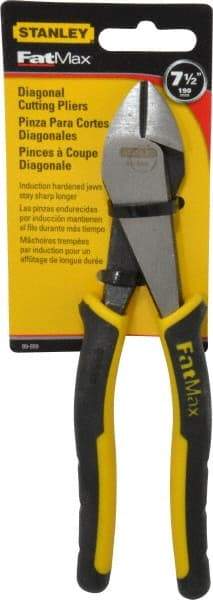 Stanley - 7-1/2" OAL, Diagonal Cutter - 15/16" Jaw Length x 7/8" Jaw Width, Oval Head, Double Injection Molded Handle - Apex Tool & Supply