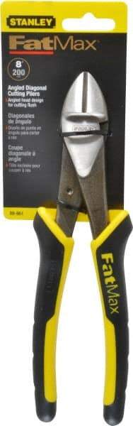 Stanley - 8" OAL, Diagonal Cutter - 1" Jaw Length x 1-1/16" Jaw Width, Oval/Angled Head, Double Injection Molded Handle - Apex Tool & Supply