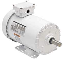 US Motors - 7-1/2 hp, TEFC Enclosure, No Thermal Protection, 1,760 RPM, 208-230/460 Volt, 60 Hz, Three Phase Energy Efficient Motor - Size 213 Frame, Rigid Mount, 1 Speed, Ball Bearings, 20.1-18.3/9.1 Full Load Amps, F Class Insulation, Reversible - Apex Tool & Supply