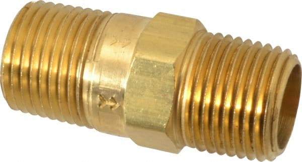 Specialty Mfr - 1/2" Brass Check Valve - Inline, MNPT x MNPT, 500 WOG - Apex Tool & Supply