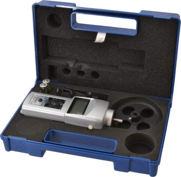 SHIMPO - Accurate up to 0.006 +/- 1% Digit (6 RPM Max) (10,000 to 25,000 RPM), 0.001 RPM Resolution, Contact Tachometer - 7.185 Inch Long x 2.3622 Inch Wide x 1.811 Inch Meter Thick, 0.1 to 25,000 RPM Measurement - Apex Tool & Supply