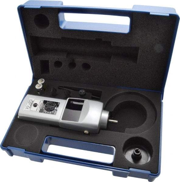 SHIMPO - Accurate up to 0.006 +/- 1% Digit (6 RPM Max) (10,000 to 25,000 RPM), 0.001 RPM Resolution, Contact Tachometer - 7.185 Inch Long x 2.3622 Inch Wide x 1.811 Inch Meter Thick, 0.1 to 25,000 RPM Measurement - Apex Tool & Supply