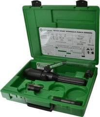 Greenlee - 5 Piece, 22.5" Punch Hole Diam, Hydraulic Punch Driver Kit - Round Punch, 10 Gage Mild Steel - Apex Tool & Supply