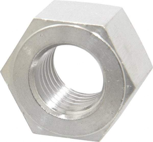 Value Collection - 1-8 UNC Stainless Steel Right Hand Heavy Hex Nut - 1-5/8" Across Flats, 63/64" High, Uncoated - Apex Tool & Supply