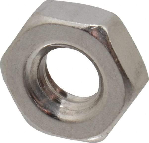 Value Collection - 1/4-20 UNC Stainless Steel Right Hand Hex Jam Nut - 7/16" Across Flats, 5/32" High, Uncoated - Apex Tool & Supply
