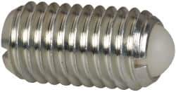 Vlier - M12x1.75, 8mm Ball Diam, 22mm Body Length, 2.5mm Max Ball Reach, Threaded Ball Plunger - Steel Body, Nylon Ball, 2.25 Lb Initial End Force, 4.5 Lb Final End Force, Locking Element - Apex Tool & Supply