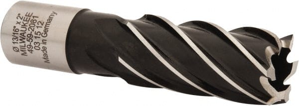 Milwaukee Tool - 13/16" Diam x 2" Deep High Speed Steel Annular Cutter - Apex Tool & Supply