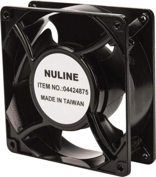 Value Collection - 230 Volts, AC, 53 CFM, Square Tube Axial Fan - 0.9 Amp Rating, 1,850 to 2,100 RPM, 4.7" High x 4.7" Wide x 1-1/2" Deep - Apex Tool & Supply