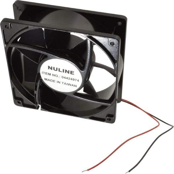 Value Collection - 12 Volts, DC, 145 CFM, Square Tube Axial Fan - 1.1 Amp Rating, 2,600 to 2,900 RPM, 4.7" High x 4.7" Wide x 1-1/2" Deep - Apex Tool & Supply