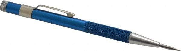 Made in USA - 5-1/2" OAL Nonretractable Pocket Scriber - Aluminum with Hardened Steel Point - Apex Tool & Supply