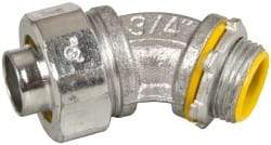 Cooper Crouse-Hinds - 3/4" Trade, Malleable Iron Threaded Angled Liquidtight Conduit Connector - Insulated - Apex Tool & Supply