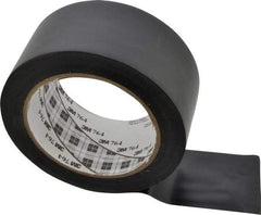 3M - Black Solid Color Vinyl Tape - 2" Wide x 108' Long x 0.005" Thick, General Traffic - Apex Tool & Supply
