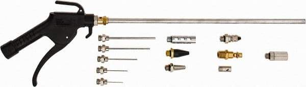 Value Collection - 14 Piece Plastic Air Gun Kit - 1/4 NPT Inlet, 150 Max psi - Apex Tool & Supply